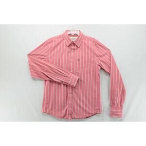 Abercrombie & Fitch Shirt Mens Medium Muscle Fit Pink White Stripe Button up